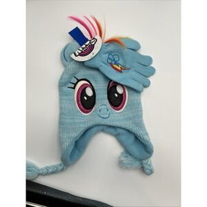 My Little Pony Hasbro Beanie Colorful Blue Kids‎ Girls Knit Hat & Gloves